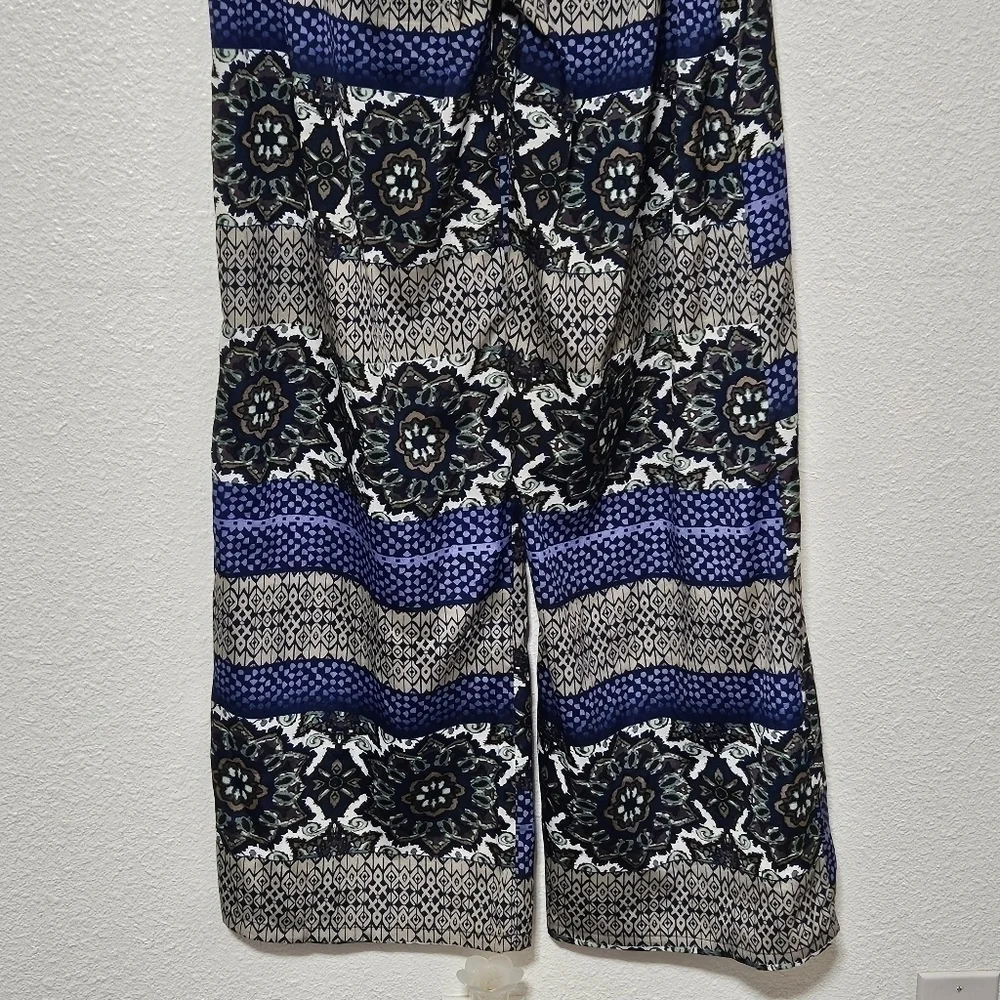 Umgee elastic waist wide leg boho style pants size medium